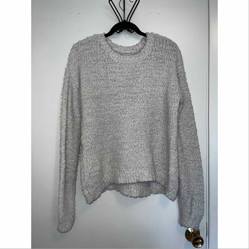 White knitted sweater